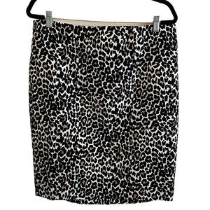 JCrew Leopard Print Pencil Skirt Size 12